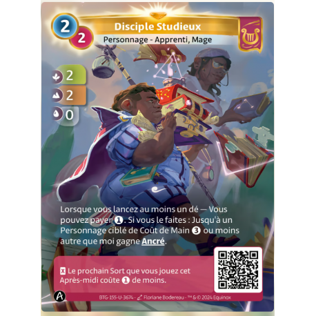 Disciple Studieux (2-2-0) Carte Unique Lyra - Altered TCG - Edition KS