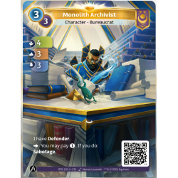 Archiviste du Monolithe (Sabotage) Unique Yzmir - Altered TCG - Edition KS