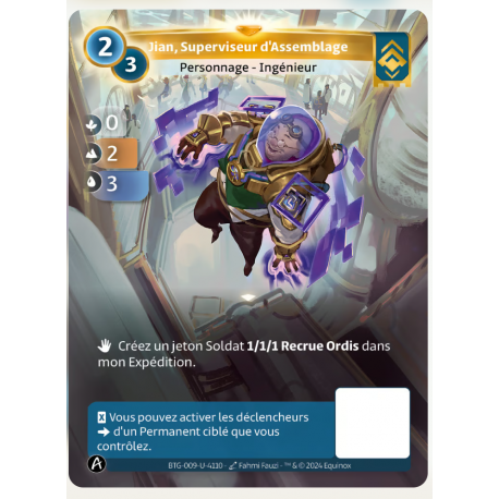 Jian, Superviseur d'assemblage (0-2-3) Carte Unique Ordis - Altered TCG - Edition KS