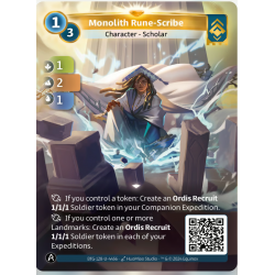 Scribe Runique du Monolithe (1-2-1) Carte Unique Ordis - Altered TCG - Edition KS