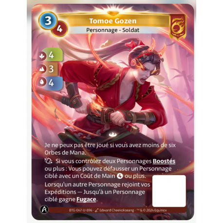 Tomoe Gozen (4-3-4) Carte Unique Bravos - Altered TCG - Edition KS