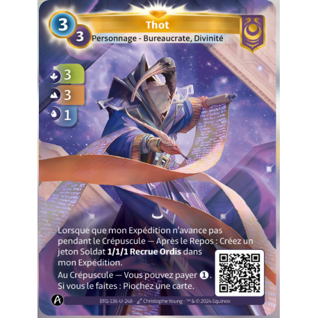 Thot (3-3-1) Carte Unique Yzmir Altered TCG - Edition KS