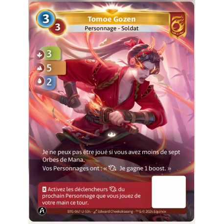 Tomoe Gozen (3-5-2) Carte Unique Bravos - Altered TCG - Edition KS