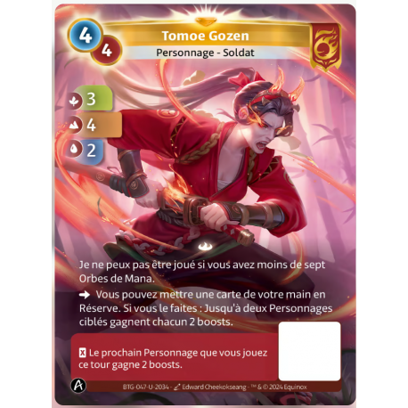 Tomoe Gozen (3-4-2) Carte Unique Bravos - Altered TCG - Edition KS