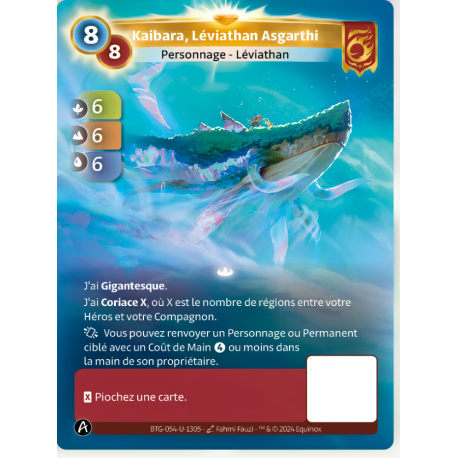 Kaibara, Léviathan Asgarthi (6-6-6) Carte Unique Bravos - Altered TCG - Edition KS