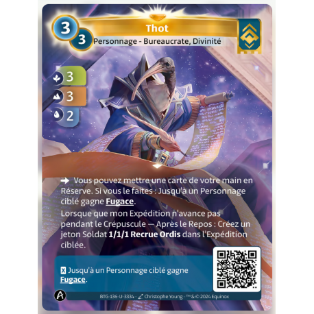 Thot (3-3-2) Carte Unique Ordis - Altered TCG - Edition KS