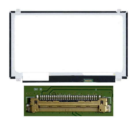 écran pc Portable 15.6" Slim HD (1366x768) 30pin Droite 19mm, Fixation Haut Bas