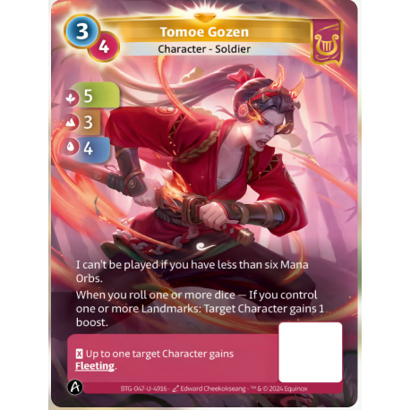 Tomoe Gozen (5-3-4) Unique Lyra - Altered TCG
