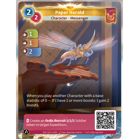 Paper Herald (1-1-2) Carte Unique Lyra - Altered TCG