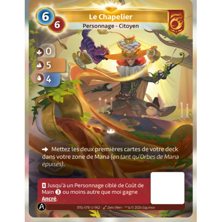 Le Chapelier (0-5-4) Carte Unique Bravos - Altered TCG - Edition KS