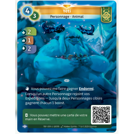 Yéti (2-1-2) Carte Unique Muna - Altered TCG - Epreuve du Froid