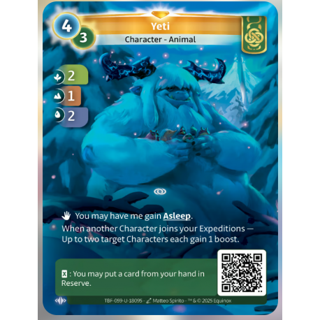 Yeti (2-1-2) Unique Muna Card - Altered TCG - Trual by Frost