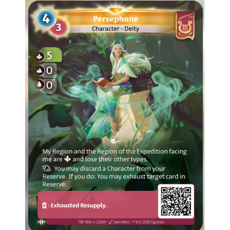 Persephone 4/3 (5-0-0) Unique Lyra - Altered TCG - Trial by Frost