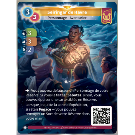 Seiringar de Havre (3-3-2) Carte Unique Lyra - Altered TCG - Epreuve du Froid
