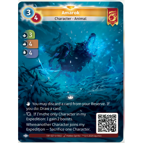 Amarok (3-4-4) Unique Bravos Card - Altered TCG - Trial by Frost