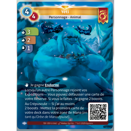 Yéti (3-2-1) Carte Unique Bravos - Altered TCG - Epreuve du Froid