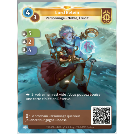 Lord Kelvin (5-2-4) Carte Unique Axiom - Altered TCG - Epreuve du Froid