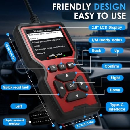 Scanner de Diagnostic Automobile OBD2 V519 - Accessoires